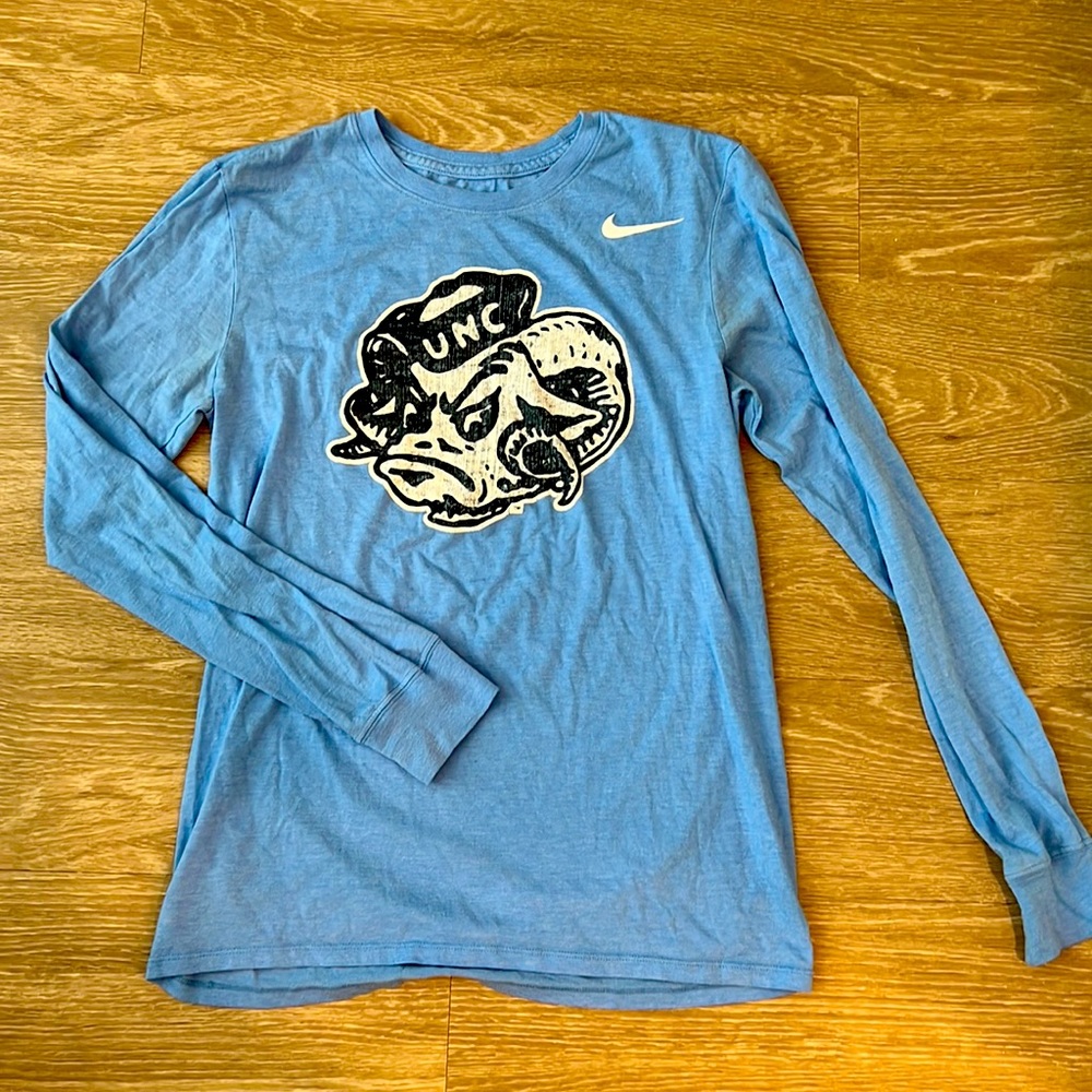 Vintage Nike Carolina blue long sleeve, with ramses, size small